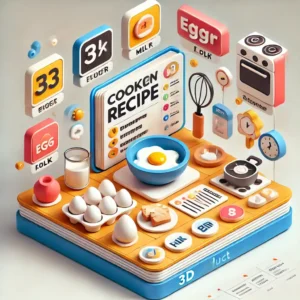 Imagen 3d receta de cocina